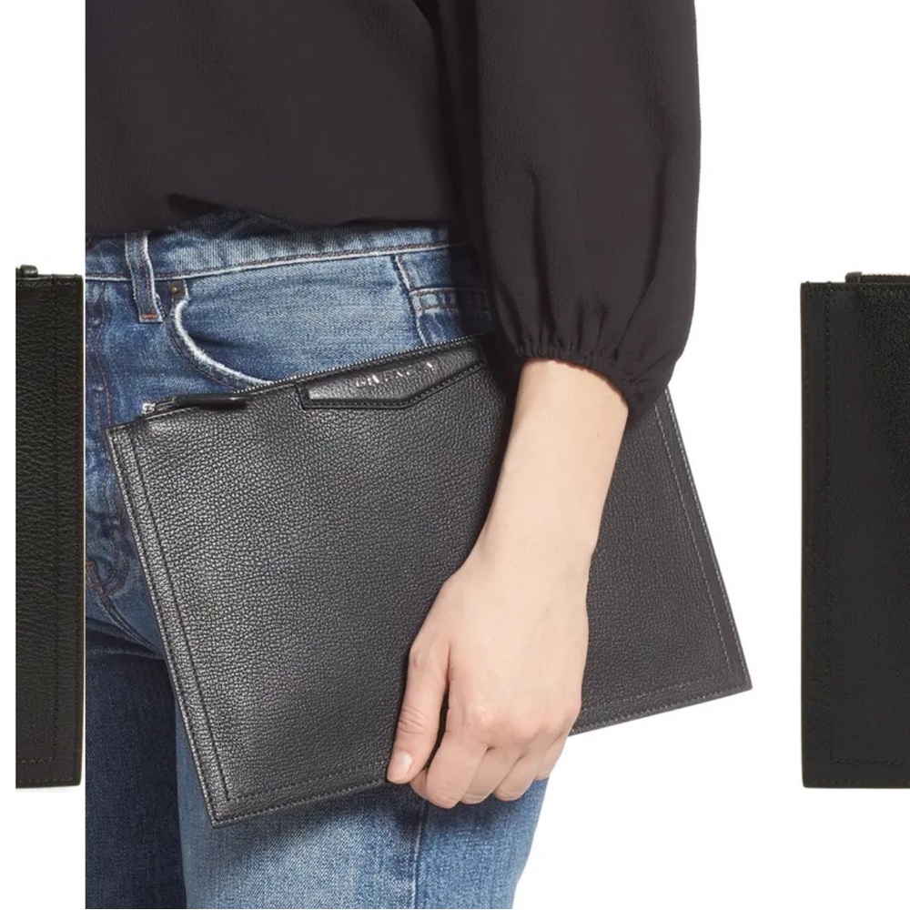 Givenchy Antigona Black Grained Leather Pouch